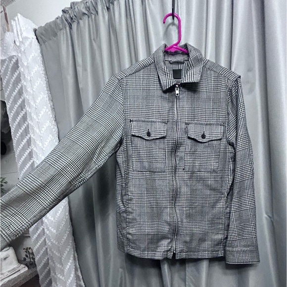 H&M Men’s plaid houndstooth jacket reg fit coup standard - Picture 3 of 9